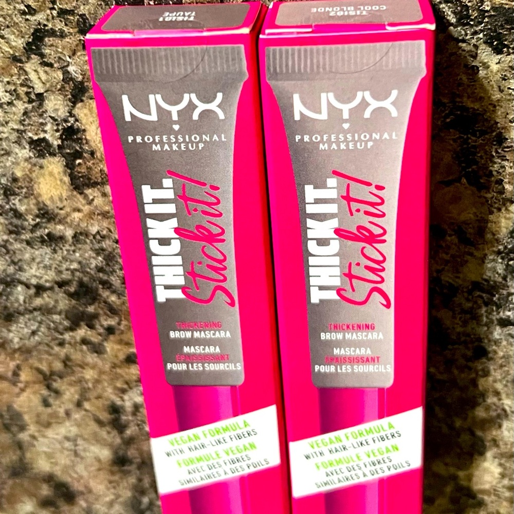 Brand New In Box Thick it Stick it! 2 Count Thickening Brow Gel Mascara